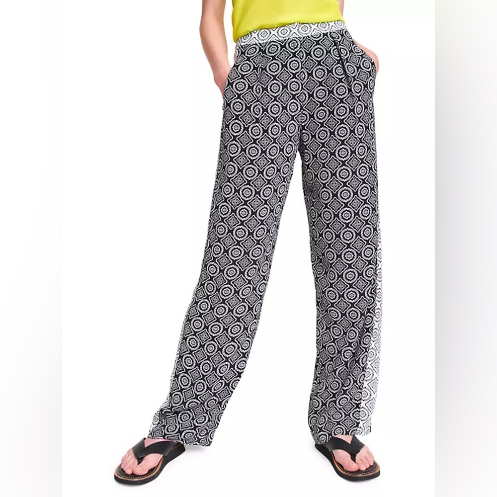 Rag & Bone Colette Wide Leg Pants Black White Size 4